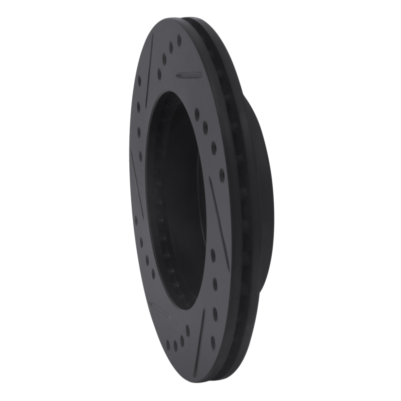 Toyota Echo Brake Rotor (1) - Front Right - R1 Concepts - Drilled & Slotted - Black - `99-`05